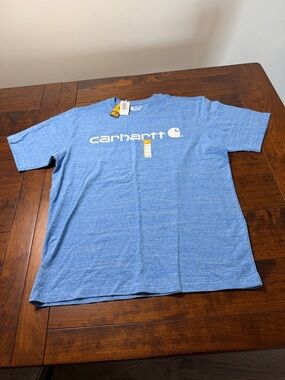 Carhartt Heather Blue Short-Sleeve Logo Tee